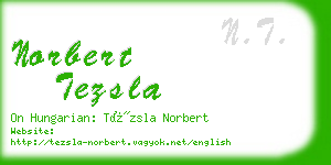 norbert tezsla business card